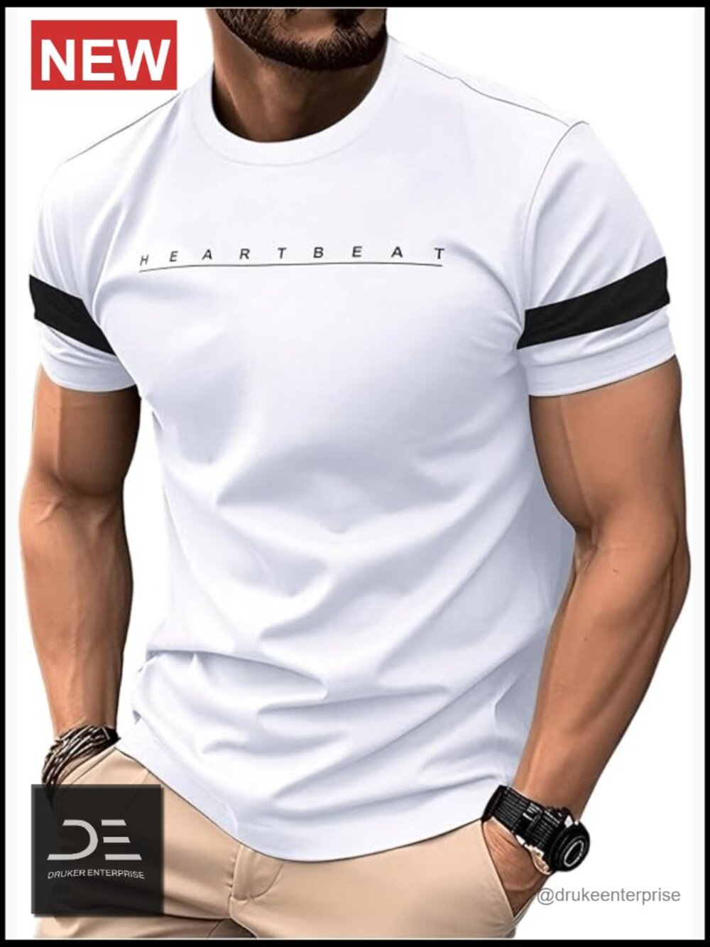 Men's Letter Print Crew Neck Tee Short Sleeve Summer Muscle T Shirt